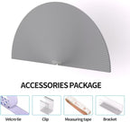 Myshade Arch Window Shades Half Circle Blackout Cellular Shades Cordless No Drill Blinds for Windows Half Moon Honeycomb Fabric No Tools Room Darkening Shades Easy Install (1PCS Grey 36" W X 18" H) - Image 4