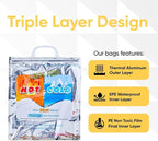 Superio Hot and Cold Insulated Bags for Food Delivery, Grocery Shopping Bags, Food Storage for Hot and Frozen Food for Travel, Disposable Cooler Bag, Reinforced Thermal Lunch Bag (10, 12"x13.5") - Image 3