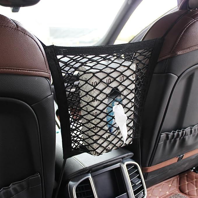 Car Dog Barrier Universal Dog Barrier Net Car Seat Net & Storage Bag Tear Resistant Pet Mesh Barrier Car Back Seat Organizer Easy to Install Dog Fence Safety Car Divider for Cars SUVs Vans Traveling - Image 5