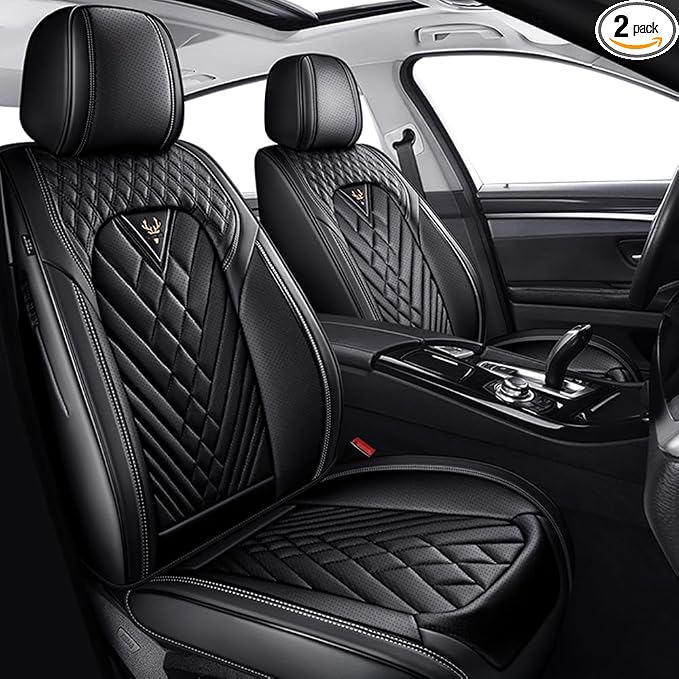 Fit for Toyota Venza Seat Covers 2009-2026,Premium Leather, 360° Full Protection, Thick Padding & Memory Foam, Waterproof & Stain-Resistant Car Seat Cover Front Set (2 Seat,Black) by Unknown