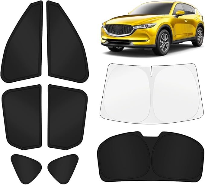 KUST Car Window Shades for Mazda CX-5 2017-2025 2026 Windshield Sun Shade Side Window Cover UV Block Privacy Protection CX5 Accessories for Camping Blackout Rear Back Full Set 8PCS by KUST