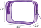 Buminee Clear Travel Toiletry Bag, Lightweight Transparent TSA Cosmetic Pouch, Multipurpose For Traveling - Purple 1 Pack - Image 2