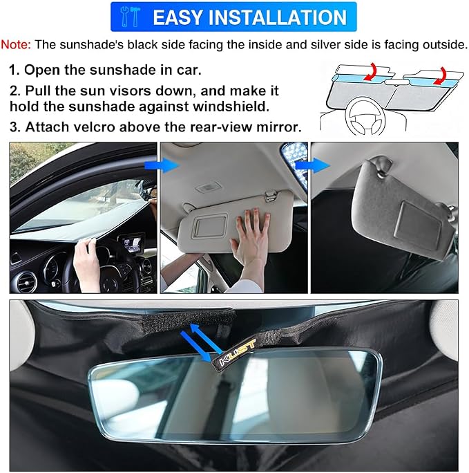 KUST Windshield Sun Shade for Toyota CHR 2018-2023 CH-R Window Accessories Sun Visor Foldable Sunscreen Block UV Rays Keep Car Cooler - Image 6