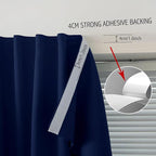 Thermal Blackout Curtains with Self-Adhesive Tape, No Rod No Drill Easy Install Window Cover for Bedroom Kitchen Dorm, 71" W x 59" L, Navy Blue, 2 Panels - Image 7