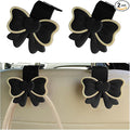 2PCS Car Seat Headrest Hook, Cute Bow Vehicle Backseat Storage Hanger Purse Handbag Organizer, Automotive Interior Seat Back Hook Holder for Umbrella Hat Bag, Universal for Vehicles (Black) by Unknown