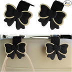 2PCS Car Seat Headrest Hook, Cute Bow Vehicle Backseat Storage Hanger Purse Handbag Organizer, Automotive Interior Seat Back Hook Holder for Umbrella Hat Bag, Universal for Vehicles (Black) by Unknown