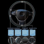 Car Steering Wheel Cover,Anti-Slip, Safety, Soft, Breathable,Heavy Duty, Thick,Full Surround,Sports Style (Black with Light Blue Line) - Image 4