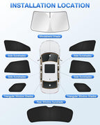 Canvcle Window Shades for 2024-2026 Chevrolet/Chevy Blazer EV (NOT for Blazer) Accessories Windshield Sun Shade Side Rear Window Covers Sunshade Sun Shield Privacy for Camping Keep Car Cool Black 8PCS - Image 5