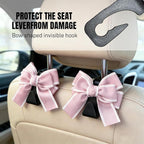 2PCS Car Seat Headrest Hooks, Car Purse Hook, Cute Bow Knot Vehicle Seatback Hanging Storage Organizer, Auto Seatback Decor Organizer Hanger for SUV Truck (Pink) - Image 5