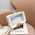 Clear Makeup Bag, White Travel Makeup Pouch Toiletry Bag for Women Waterproof Small Cosmetic Bag Case Small Make Up Bag with Zipper Car Organizer Car Essentials for Women Men - Image 8