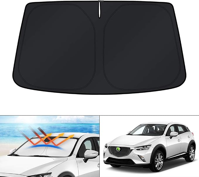 KUST Windshield Sun Shade Custom Fit for Mazda CX-30 2019-2025 2026 CX30 Accessories Sunshade Foldable Sun Visor Protector Blocks UV Rays Keep Your Car Cooler by KUST