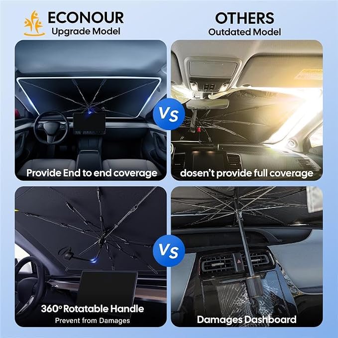 EcoNour Windshield Sunshade & Window Tint for Hyundai Tucson 2022 2023 2024 2025 2026 | Front Windshield Sun Shade UV Protection Heat Blocker | Foldable Car Sun Visor Interior Accessories - Image 6