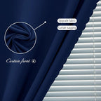 Thermal Blackout Curtains with Self-Adhesive Tape, No Rod No Drill Easy Install Window Cover for Bedroom Kitchen Dorm, 71" W x 59" L, Navy Blue, 2 Panels - Image 5