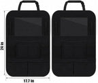 ULEEKA Car Backseat Organizer with 10" Table Holder, 9 Storage Pockets Seat Back Protectors Kick Mats for Kids Toddlers, Travel Accessories, 2 Pack (Black) | Car Organizers and Storage Kick Mats Back Seat Protector w/ Touch Screen Tablet Holder for Kid... - Image 5