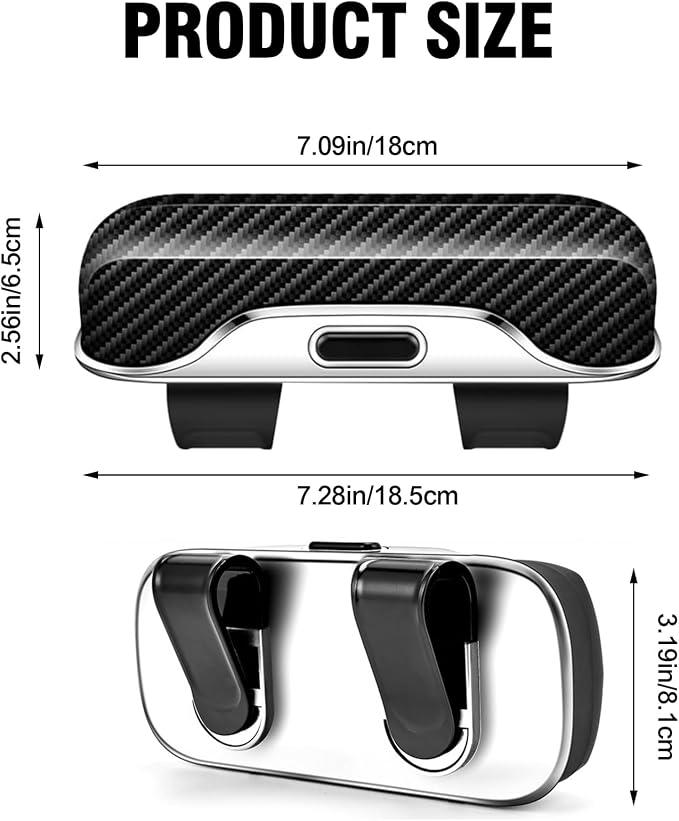 Sunglasses Holder for Car Sun Visor – Soft Vehicle Interior Glasses Organizer Box Accessories,Protective Automotive Eyeglasses Storage Case Hanger,Universal for SUV Sedan Truck (Black texture) - Image 3