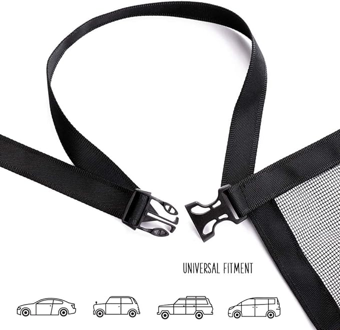 Dog Car Net Barrier - Universal Fit Sturdy Mesh, Easy to Install, Convenient for Air Conditioning, Easy to Clean & with Flexible Bungee Cords for Seat Movement - Image 2