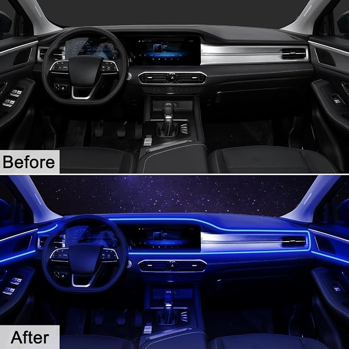 Interior Car LED Strip Lights, RGB 2 in 1 USB Car Ambient Lighting Kit | Wireless APP & Remote Control, 158 Inches Fiber Optic, Inside Neon Dash Lights with Music Mode Car Interior Accessories - Image 5