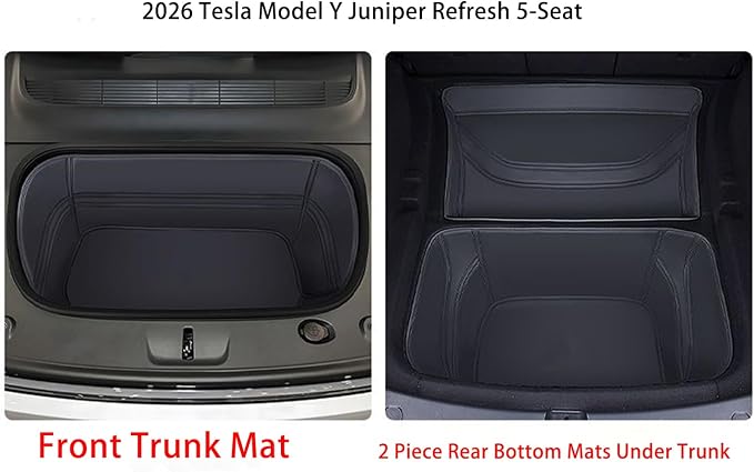 Full Cover Frunk Mat & Rear Lower Trunk Storage & Inner Storage Mat Compatible with Tesla Model Y 2026 Juniper (Not fit Standard)– Full Coverage, Non-Slip, Easy Clean(Black) - Image 2