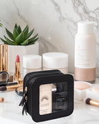 Small Clear Makeup Bag for Women, Mini Cosmetic Bag Portable Makeup Pouch Organizer with Zipper Waterproof Travel Cosmetic Case Cute Travel Toiletry Bag Car Organizer for Essentials - Image 2