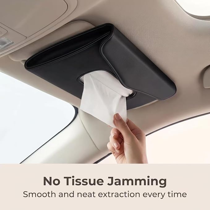 Car Tissue Holder for Visor, Won’t Block Vanity Mirror | Sits Flush on Most Visors,No Clips, No Visor Marks,Smooth One-Hand Tissue Access,Choose Your Own Tissuesps - Image 8