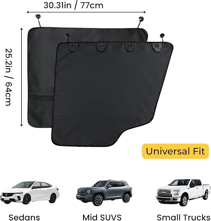 Dog Car Door Protector - Universal Fit for SUV/Sedan/Truck, Black | Waterproof, Odorless Material, Protects Vehicle Doors from Scratching, Drool & Dirt - Image 5