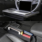 2 In 1 Steering Wheel Desk, Seat Gap Filler Organizer Universal | 14.5*11 Inch Steering Wheel Tray Table & Seat Gap Filler Organizer Car Food Trays With Drinks Holder, Car Desk For Laptop - Image 9