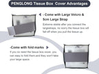 Tissue Box Cover 5X5X5'' PU Leather Tissue Holder Square Tissue Cube Box Organizer for Bathroom Vanity Countertop, Car, Night Stands, Office, Home, Kitchen (2Pack, Light Bray Purple) - Image 2