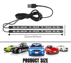 Car LED Strip Light, Interior Car Lights, 12V 24 LED Auto Atmosphere Lamps with Cigarette Lighter, Auto Lamp Ambient Night Light Strip Lighting Kit for Vehicles (USB/Blue) - Image 2