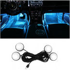 BESULEN Car Interior LED Lights, Neon Light Kit with USB Port, Ice Blue | 4 in 1 Car Ambient Neon Light Kit with USB Port, Interior LED Atmosphere Lights, Decoration for Car Home Garden Party by BESULEN