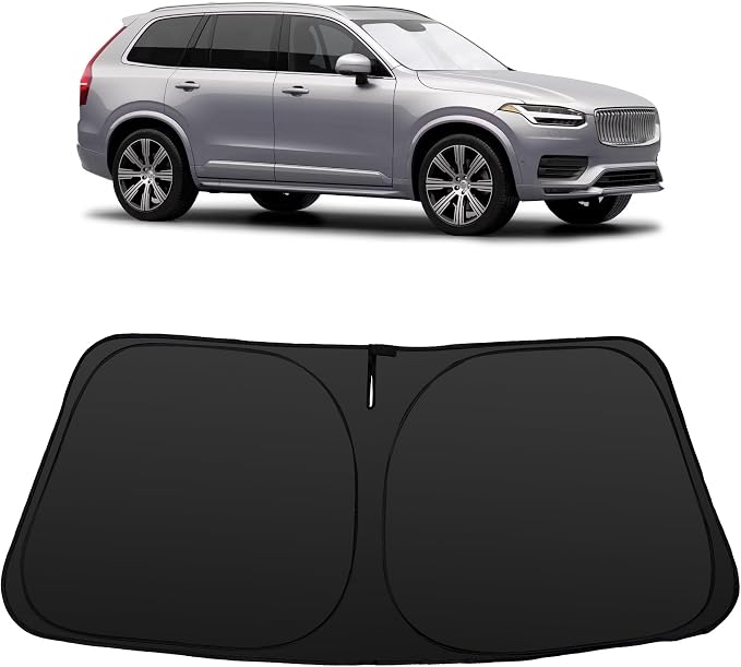 Windshield Sun Shade for 2016 2017 2018-2026 XC90 Volvo | Foldable, Full covered for windshield, Block UV Rays, Heat Reduction, Easy to install, Keeps Car Cooler by YYCKE
