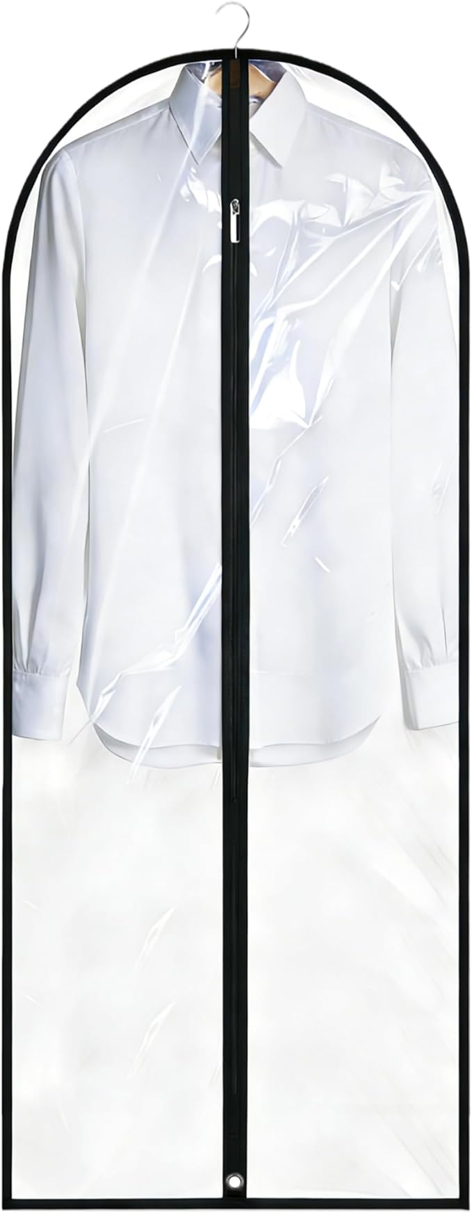 Dress Bags for Gowns Long, 65'' Garment Bags for Hanging Clothes, Suit Bag Cover for Storage and Travel (Clear) by LXLOVESMEggRings