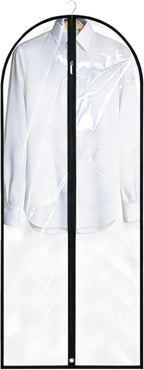 Dress Bags for Gowns Long, 65'' Garment Bags for Hanging Clothes, Suit Bag Cover for Storage and Travel (Clear) by LXLOVESMEggRings