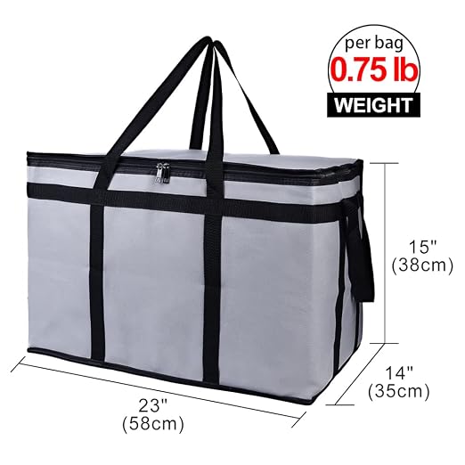 Bodaon Insulated Food Delivery Bag, XXX-Large, Grocery Bags, Grey, 1-Pack | Grocery Tote Insulation Bag for Catering/Drivers for Hot and Cold Meal, Pizza Warmer, Cooler Bag, Food Warmers for Parties - Image 2