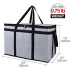 Bodaon Insulated Food Delivery Bag, XXX-Large, Grocery Bags, Grey, 1-Pack | Grocery Tote Insulation Bag for Catering/Drivers for Hot and Cold Meal, Pizza Warmer, Cooler Bag, Food Warmers for Parties - Image 2