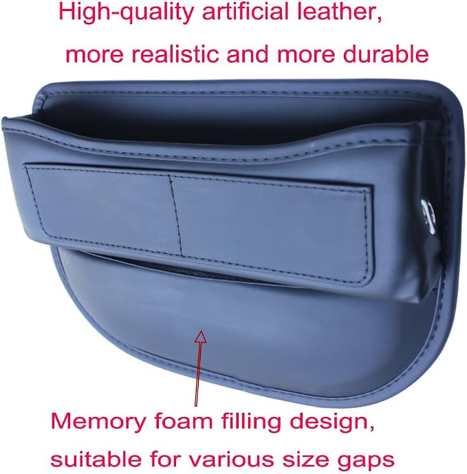 Seat Gap Organizer Car Seat Console Organizer Front Seat Side Storage Bag Center Console Side Pocket Car Seat Crevice Storage Seat Gap Filler Between Seat Storage Pouch（Black） - Image 6