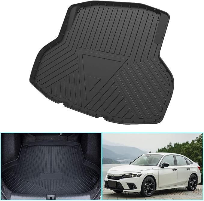 YQ Cargo Mats for 2016-2021 Honda Civic Sedan All Weather TPO Custom Fit | Sedan ONLY, Not for 2-Door/Hatchback, Fits 10th Gen, 3D Laser Scan Custom Fit, Waterproof Non-Slip Trunk Accessories - Image 8