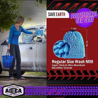 AIDEA Car Wash Mitt Microfiber, 1PK, Car Wash Brush, Blue, 7.12''X10.14'' - Image 2