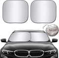 Gven Windshield Sun Shade 2pcs with Bonus Car Sunshade for Front Window Shades 2025 Technology Reflect UV and Heat Sun Visor Automotive Interior Sun Protection (Silver, S) by Gven