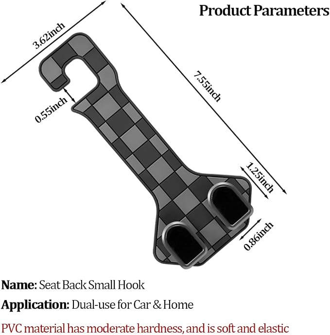 HZEL Car Seat Headrest Hooks, 2PCS Vehicle Seat Back Headrest Hanger Organizer for Handbag Purse Coat, Multifunctional Auto Interior Storage Hook, Universal for SUV RV Truck (Gray) - Image 2