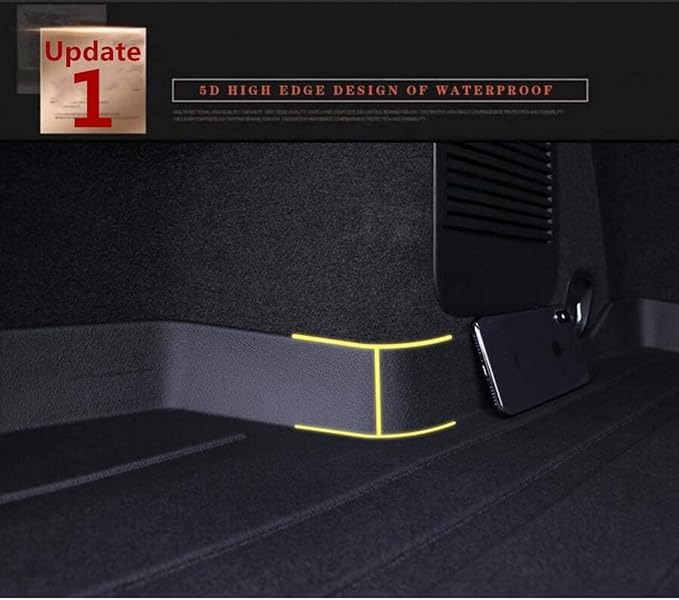 All Weather Rear Cargo Liner Trunk Mats for 2013-2019 Ford Escape Carpet | Fits:Lincoln MKC 2015-2019,3D laser precision fit trunk tray, waterproof Odorless non-slip trunk carpet for SUV and cars - Image 6
