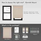 Persilux Blackout Roller Shades for Window Blinds,Cordless,Linen Fabric,Thermal Insulated Fabric UV Protection Shades for Home,Office,Bedroom,Door,Blackout-Beige,30" W X 72" H - Image 7