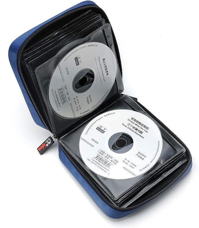 CCidea CD DVD Case Holder, Portable Disc Storage Wallet Binder, Multiple Capacity CD Organizer for Car Home Travel, Anti-Scratch Blu-Ray Game Disc Storage (Blue) - Image 5