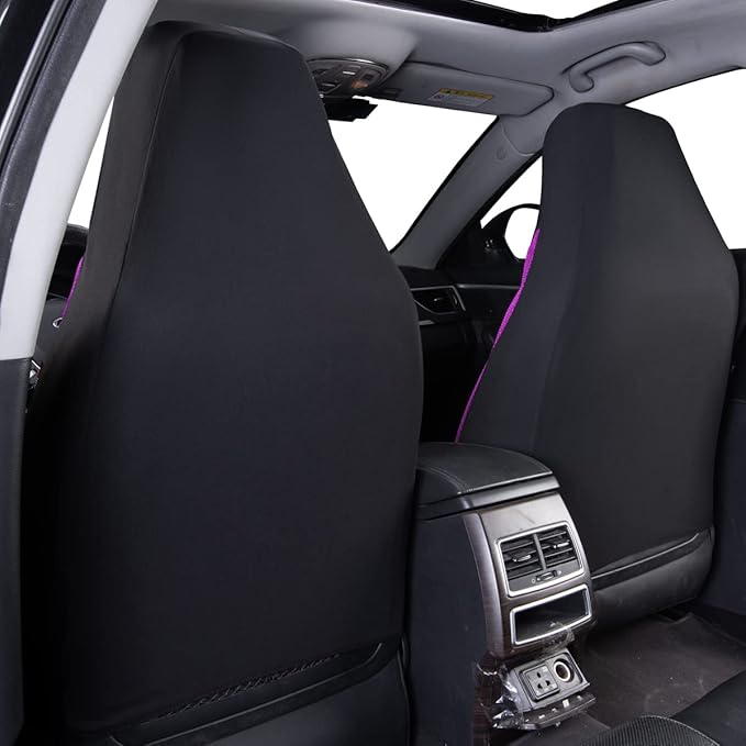Flying Banner Butterfly car seat Covers ful Set Fashion Universal Lady Woman Female Rear Bench Split Colorized (2 Fronts, Purple) - Image 4