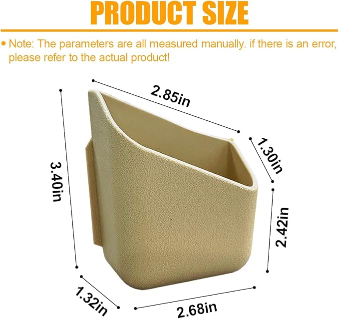 YoRise 2PCS Car Seat Side Pocket Organizer, A-Pillar Sunglass Holder, Stick-On Small Item Automotive Storage Box, Car Seat Gap Filler Organizer for Card, Cigarette, Phone, Registration (Beige) - Image 2