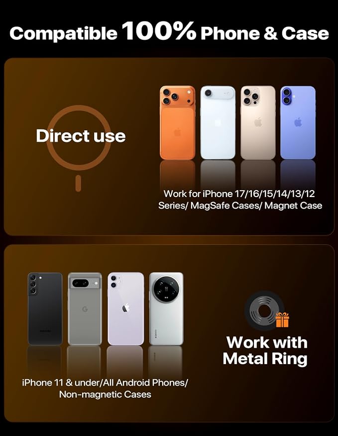 miracase for MagSafe Car Mount, [Strong Magnetic] 2026 Hands Free Phone Holders for Your Car, Universal Cup Holder Phone Holder for iPhone 17 16 15 14 13 12 Pro Max, Samsung & More Smartphones - Image 7
