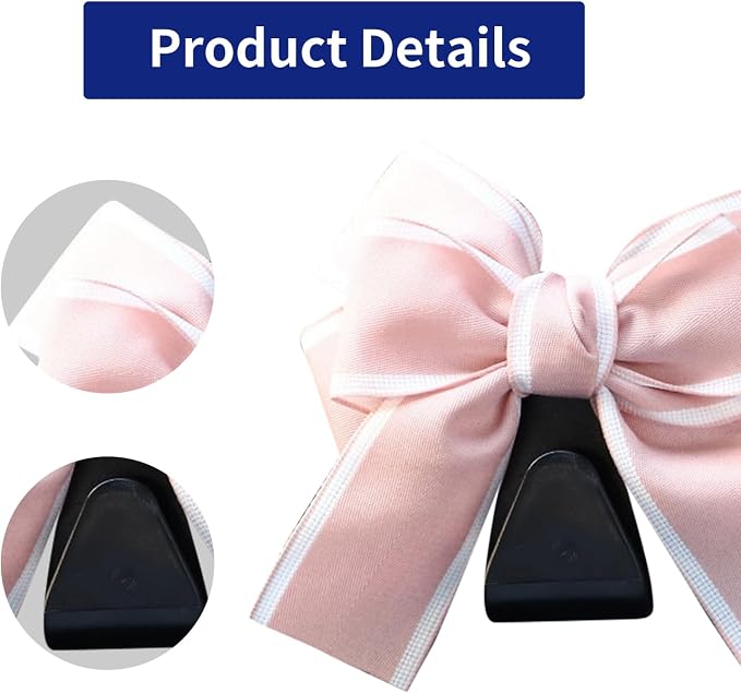 2 Pcs Car Bow Seat Headrest Hook, Multi-Functional Automobile Seatback Hanging Organiser,Car Purse Hooks Fits For Most Cars (Pink) - Image 4