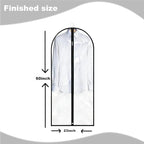 Dress Bags for Gowns Long, 60'' Garment Bags for Hanging Clothes, Suit Bag Cover for Storage and Travel, 2 Pack (Clear) - Image 2