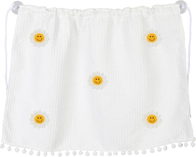 Car Side Window Sun Shade Privacy Curtain for Baby, 25.2"x18.1" Cute Blackout UV Protection Car Window Shades with Suction Cup for Back Seat, Auto Camping Windows Screen Shades (Five Smile Flowers) - Image 2