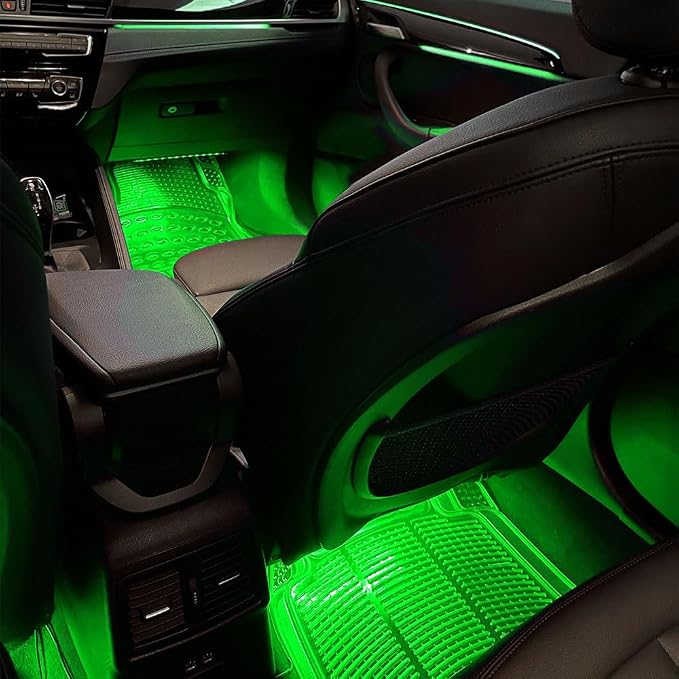 Car LED Strip Light, Interior Car Lights, 12V 24 LED Auto Atmosphere Lamps with Cigarette Lighter, Auto Lamp Ambient Night Light Strip Lighting Kit for Vehicles (Cigarette Lighter/Green) - Image 6