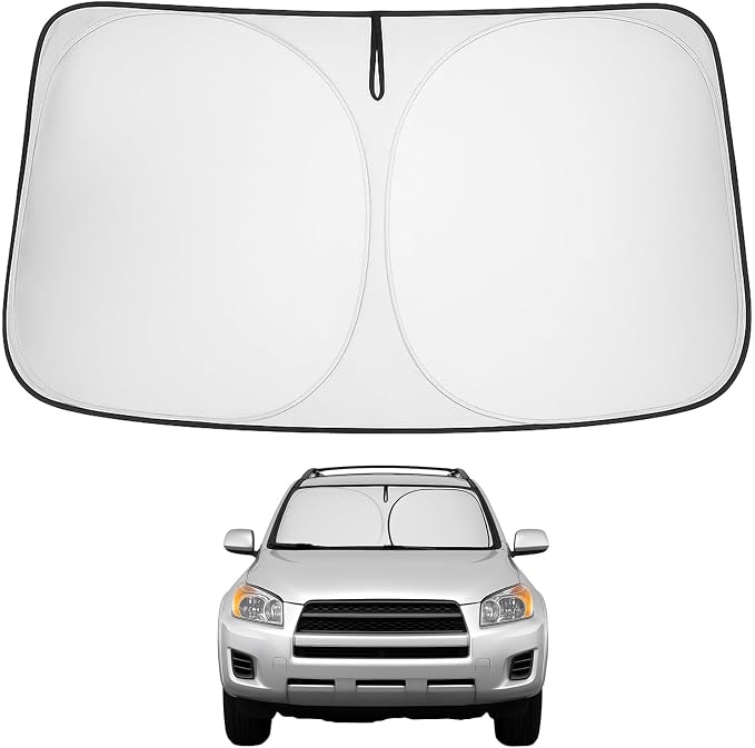 Proadsy Custom Fit 2006-2012 Toyota RAV4 Windshield Sun Shade, Blocks Heat | 240T Heat Shield, Drops Temp 54°F, Blocks 99% UV, Prevents Dashboard Cracking, Summer Parking & Beach Trips, Easy Twist-Fold by Proadsy